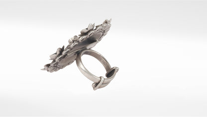 Sangeeta Boochra Tribal Silver Adjustable Ring