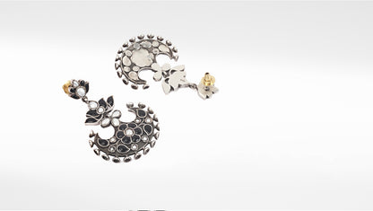 Sangeeta Boochra Black Tribal Silver Earrings