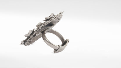 Sangeeta Boochra Tribal Silver Adjustable Ring