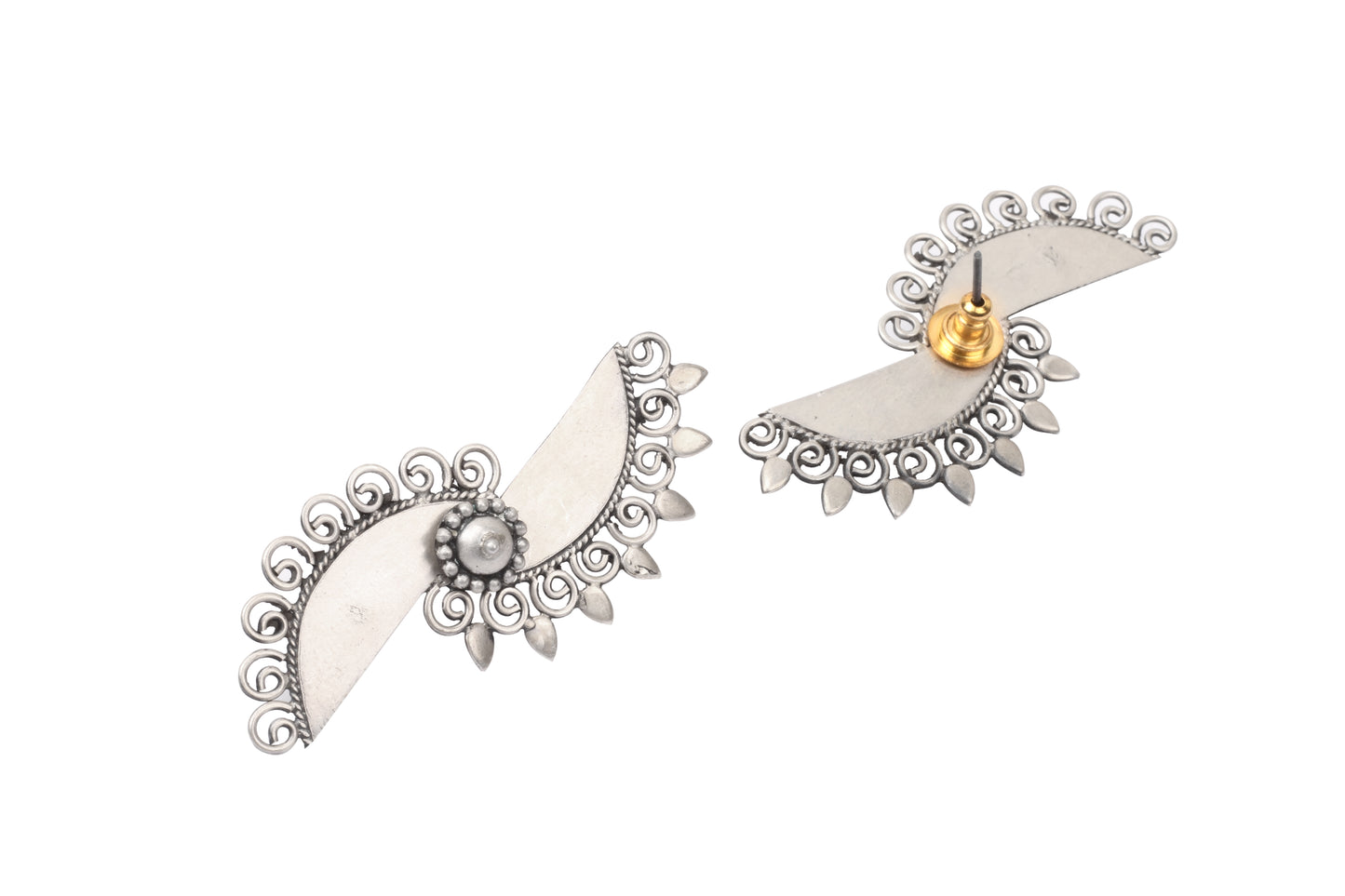 Silver Handcrafted Tribal Silver Earrings