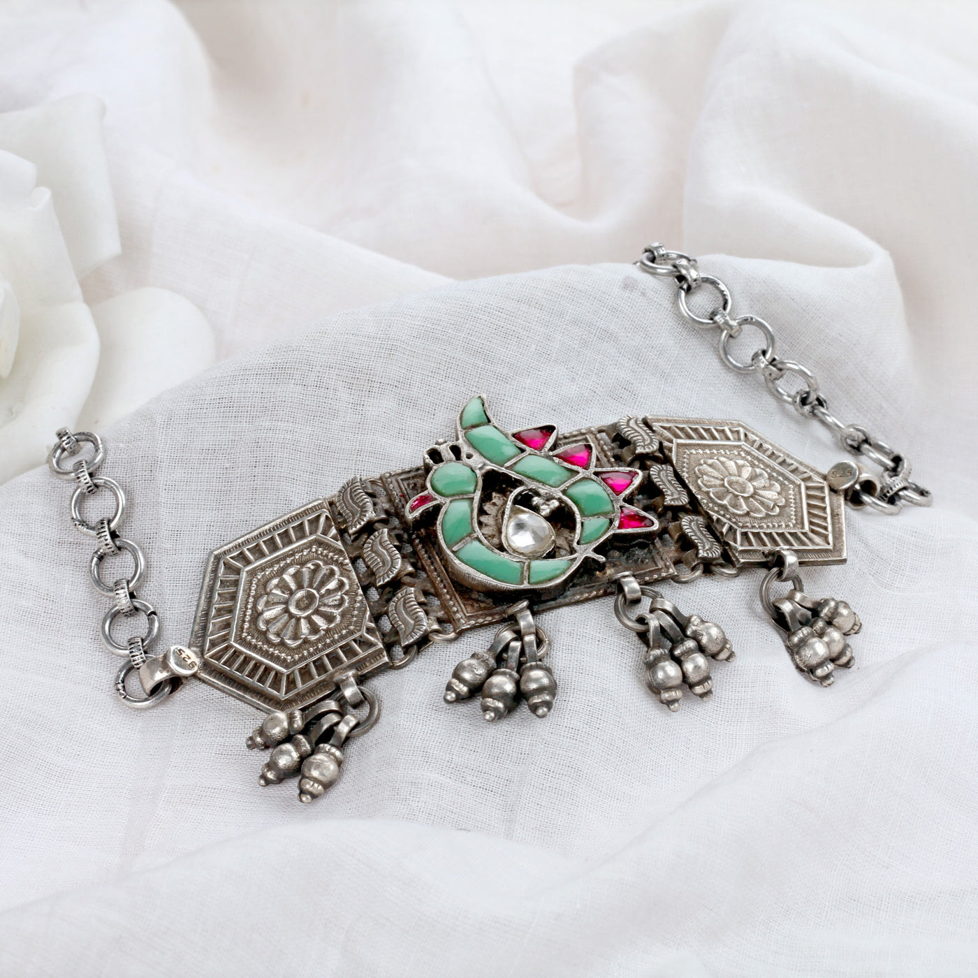 Sangeeta Boochra Silver  Necklace