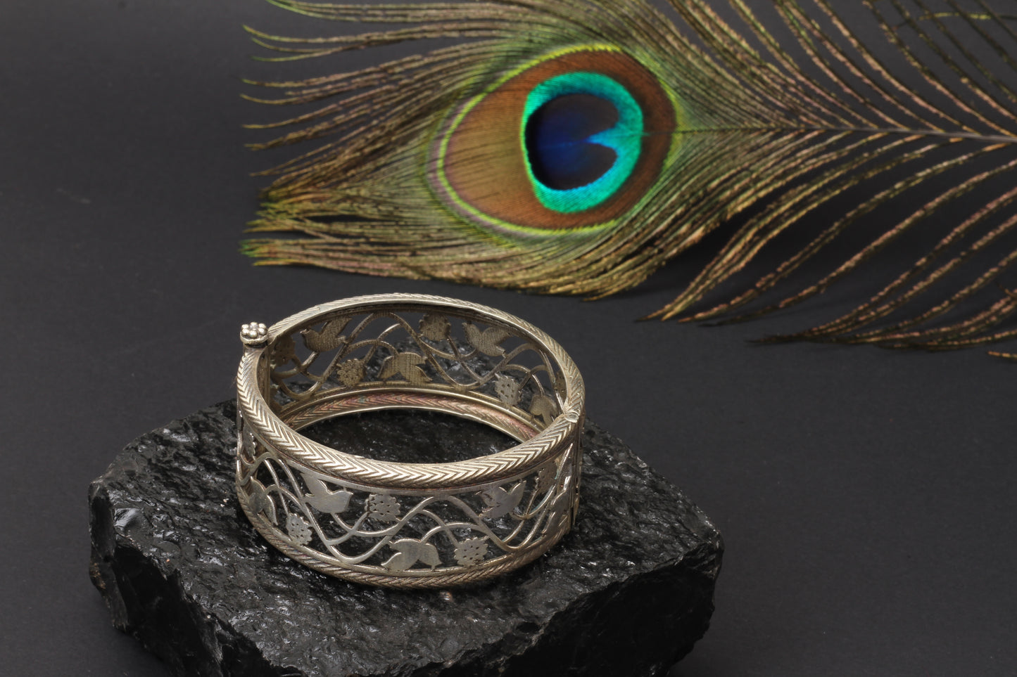 Silver Handcrafted Tribal Silver Bracelet