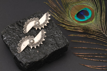 Silver Handcrafted Tribal Silver Earrings