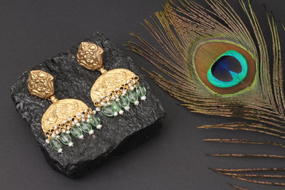 Silver Handcrafted Gold Tone Silver Earrings