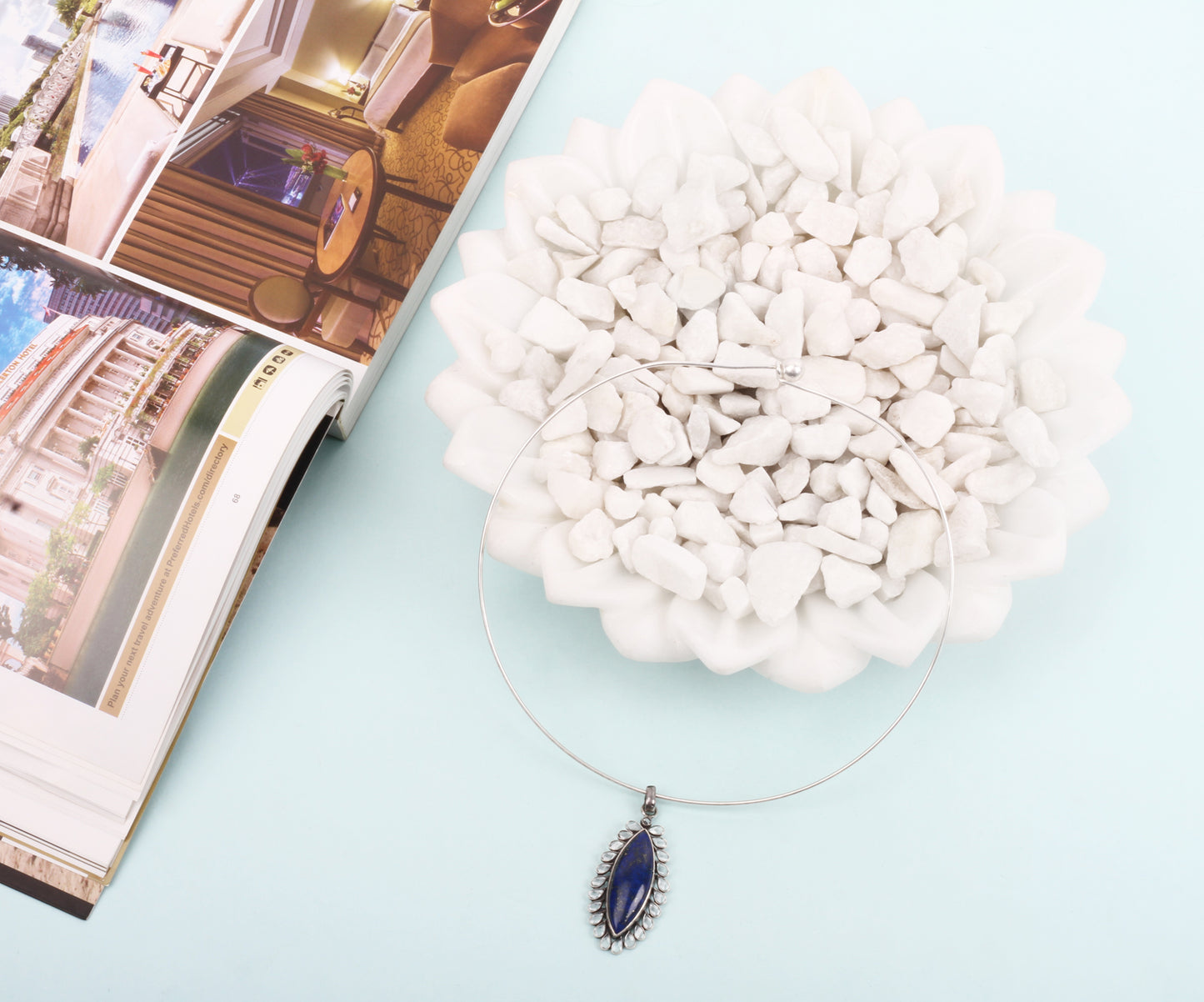 Sangeeta Boochra Tribal Silver Pendant With Lapis