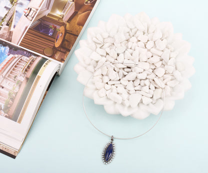 Sangeeta Boochra Tribal Silver Pendant With Lapis