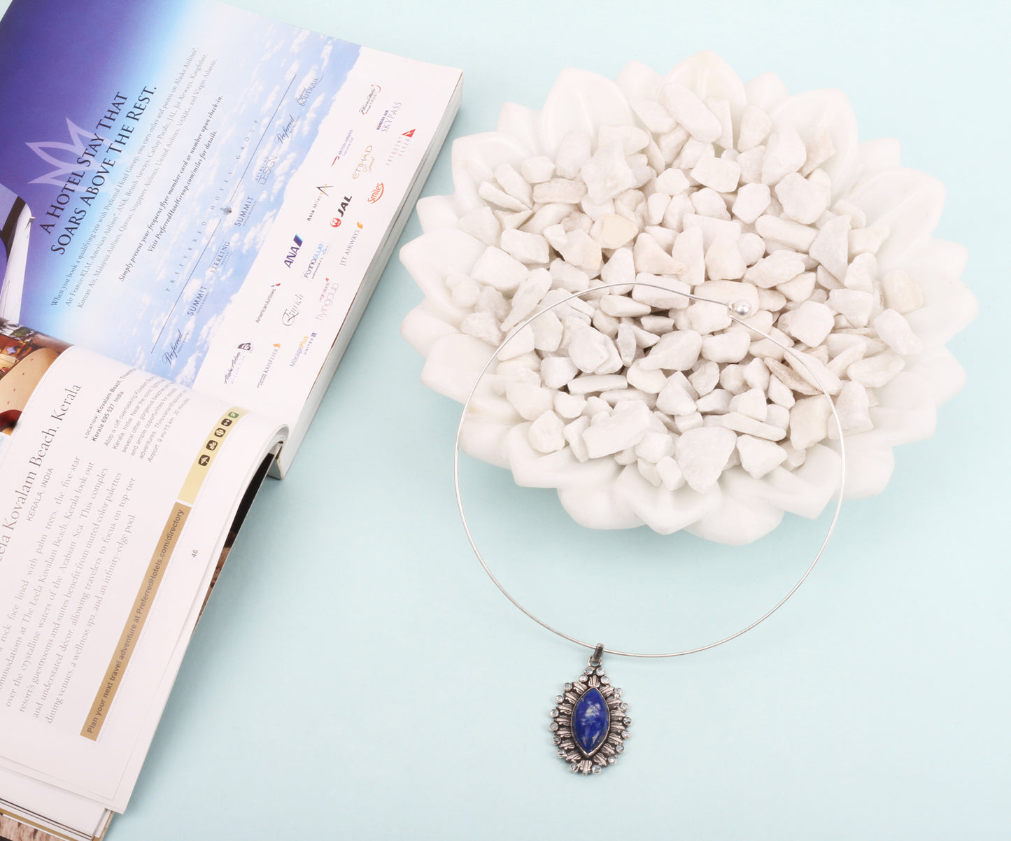 Sangeeta Boochra Tribal Silver Pendant With Lapis