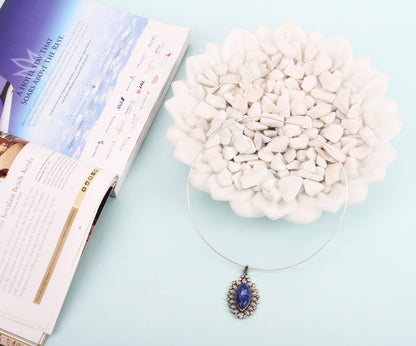 Sangeeta Boochra Tribal Silver Pendant With Lapis