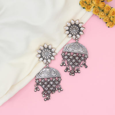 Mouni Roy in Sangeeta Boochra Silver Handmade Earrings