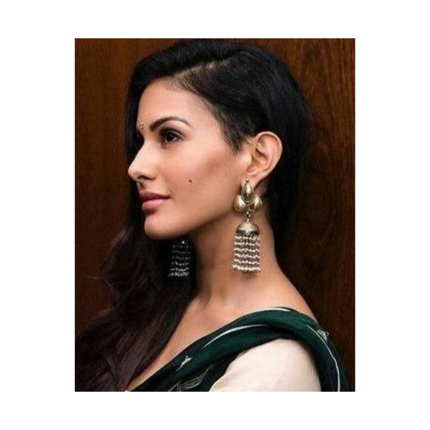 Amyra Dastur in Sangeeta Boochra Silver Handmade Earrings