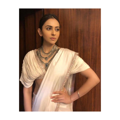 Rakul Preet Singh in Sangeeta Boochra Silver Handmade Necklace Studded With Blue Stone