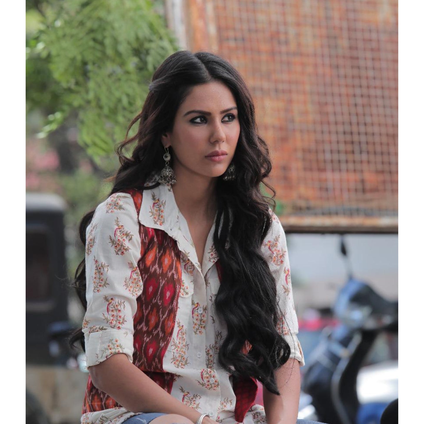 Sonam Bajwa in Sangeeta Boochra Earrings