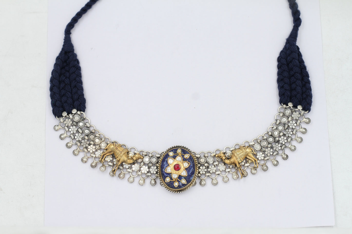 Sangeeta Boochra Masterpiece: Handcrafted Silver Necklace