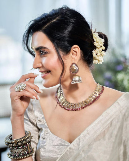 Karishma Tanna In Silver Jewellery