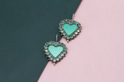 Heart Shape Silver Hydro Handcrafted Earring