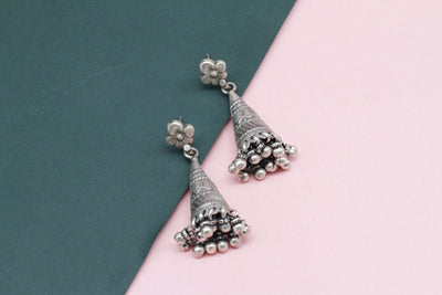 Spades Design Handcrafted Silver Earring