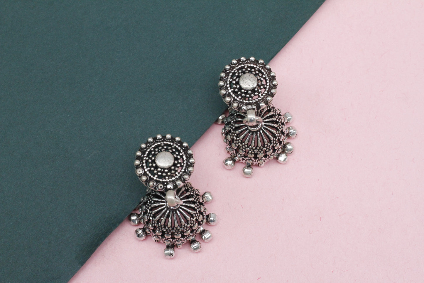 Sangeeta Boochra Handcrafted Silver Jhumki