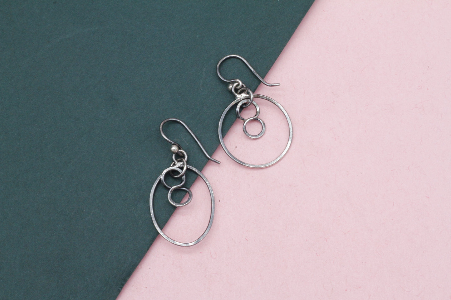 Beautiful Long Dangle Silver Earring With Hanging Balls