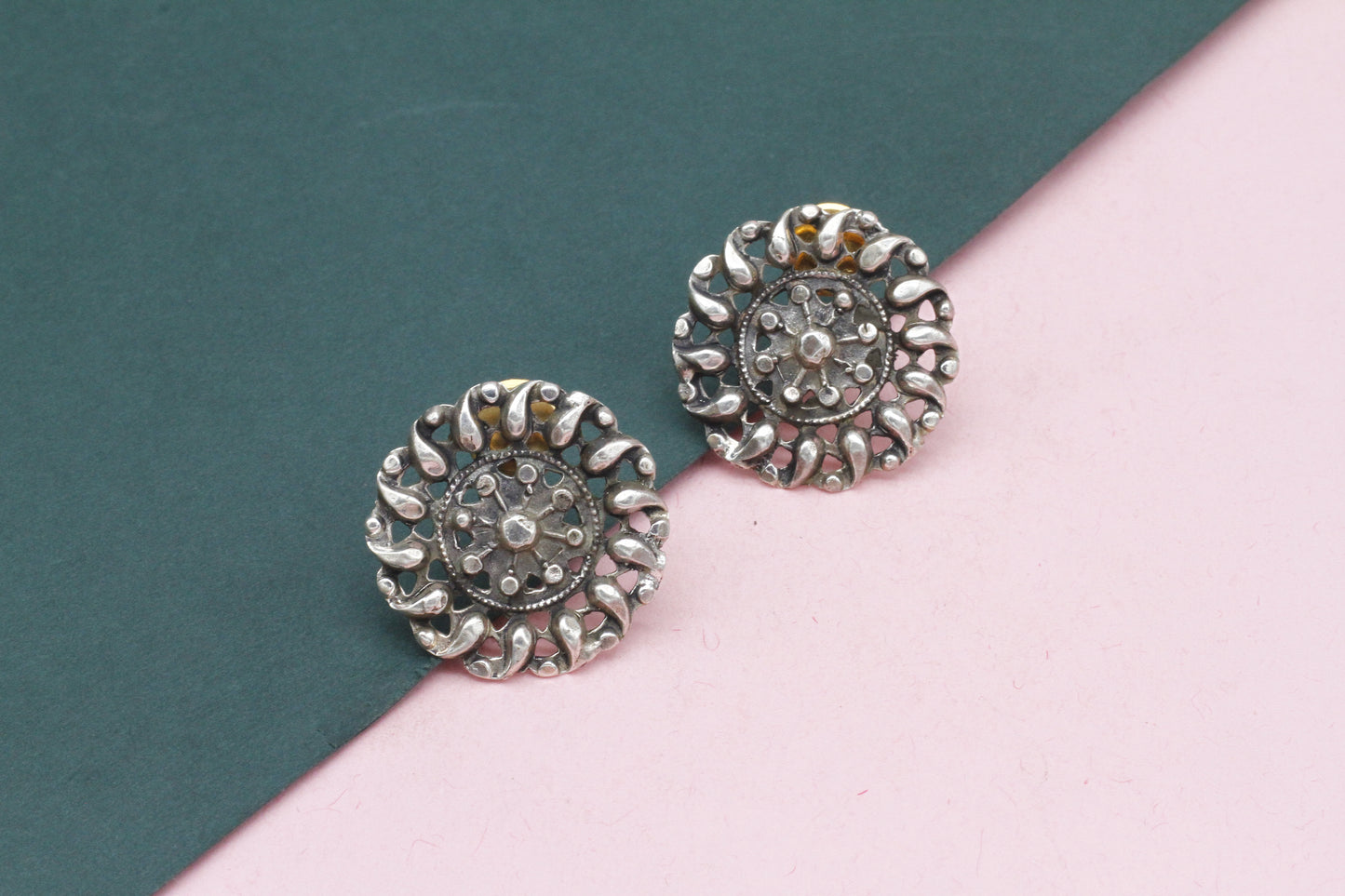 Silver Floral Design Earring