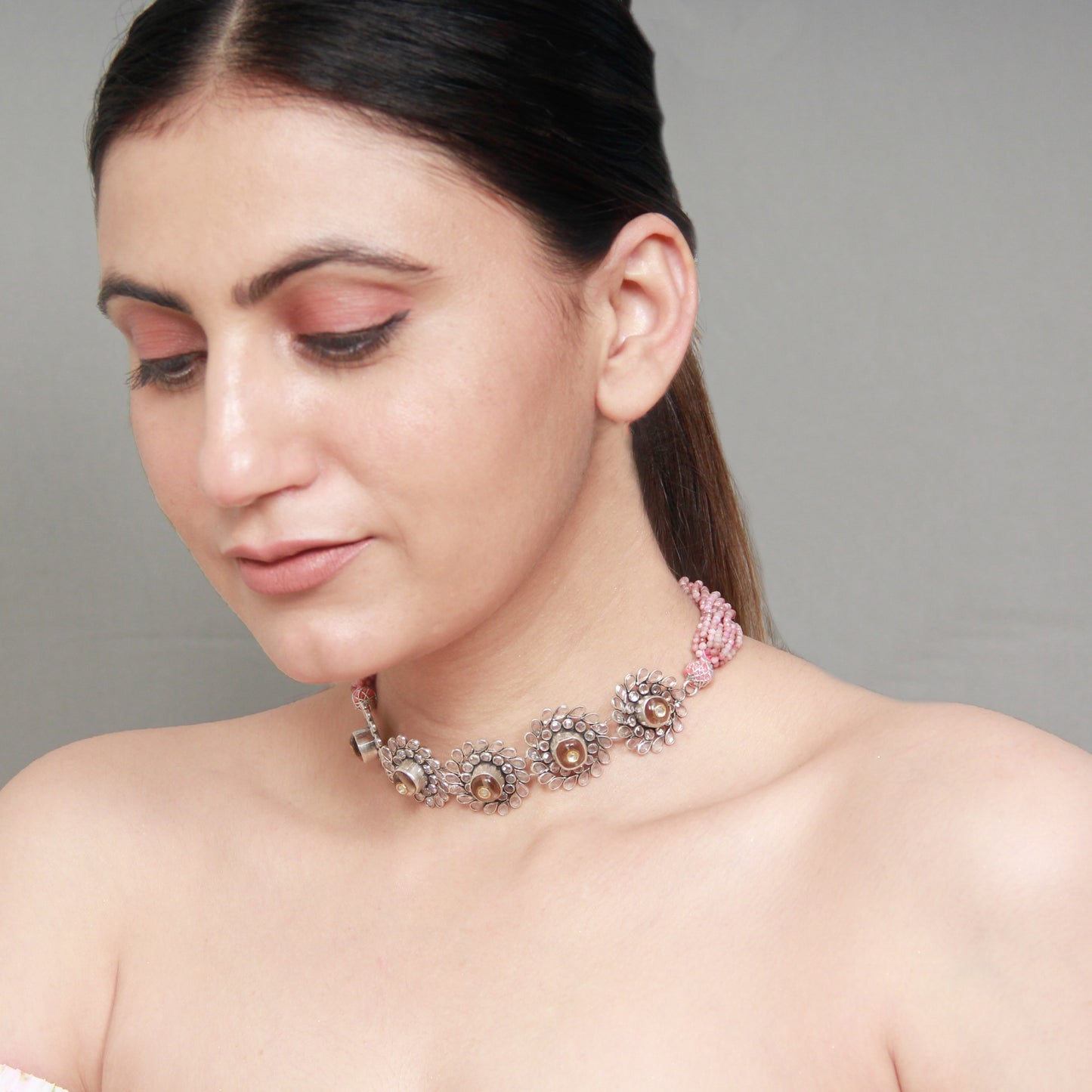 Silver Handcrafted OrangeTribal Silver Necklace