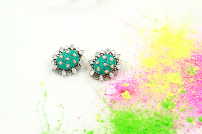 Silver Ahana Turquoise Studded Earring
