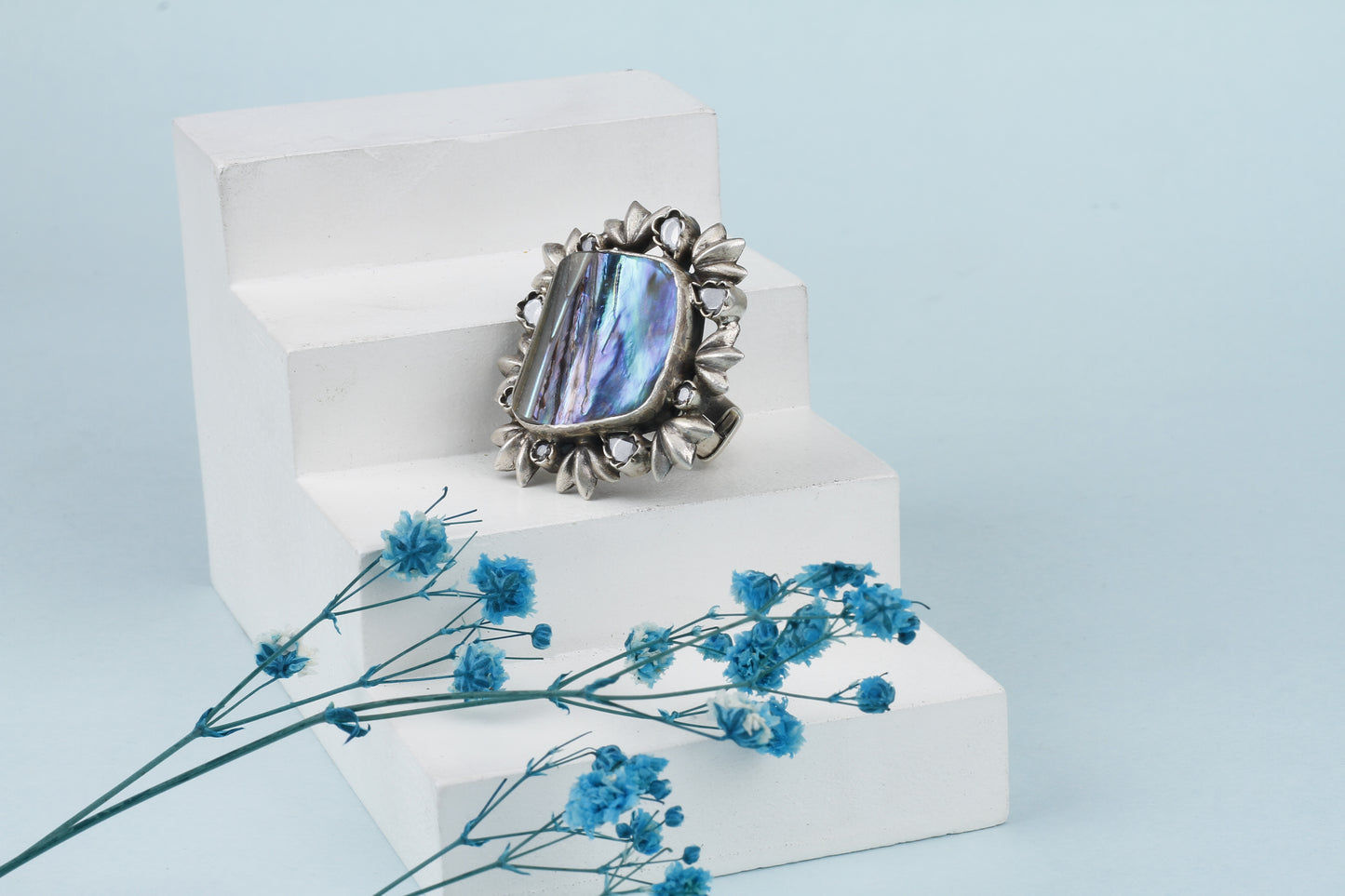 Vividh- Silver Marina Adorable Ring