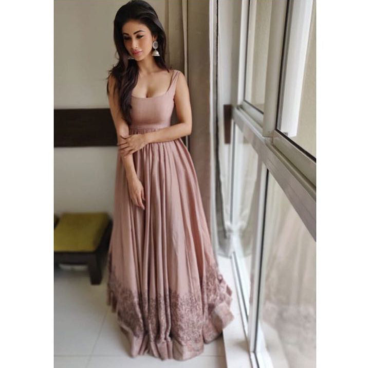 Mouni Roy in Silver Handcrafted Earrings