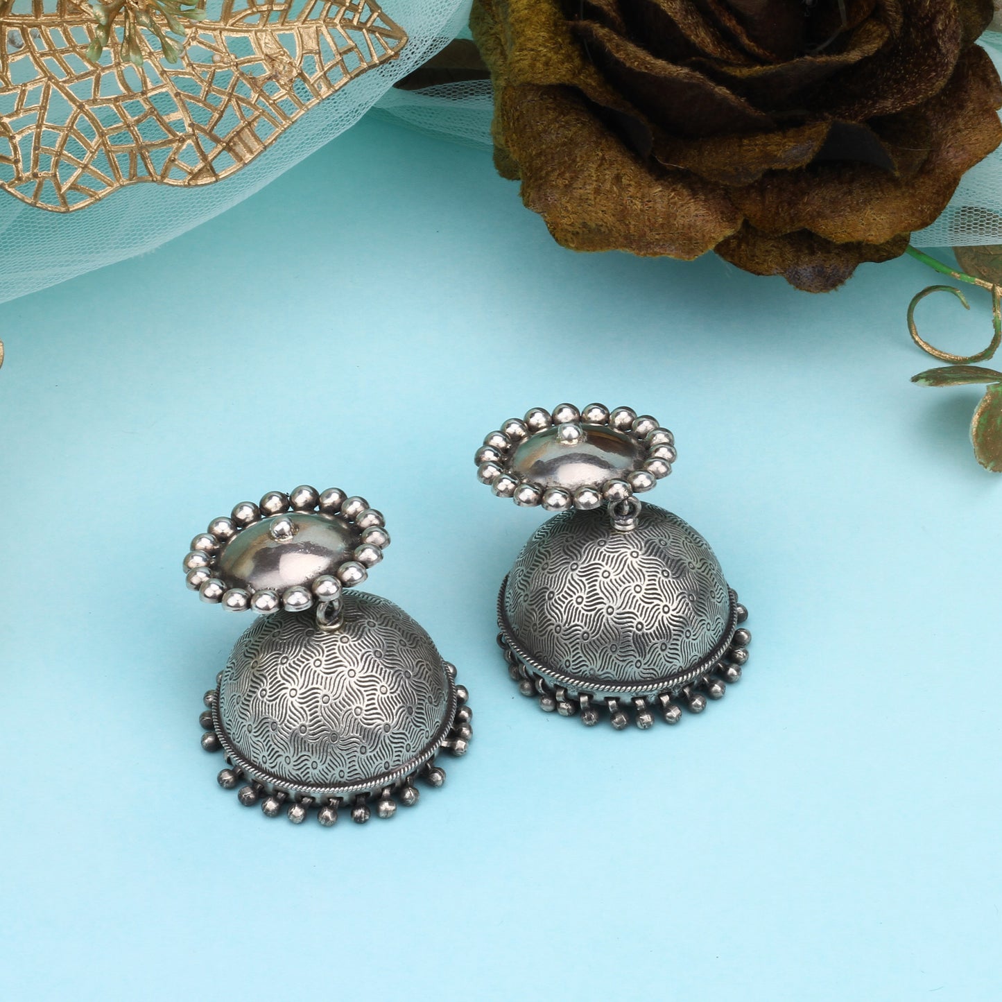 Nayanthara Kurian in Silver Jhumki