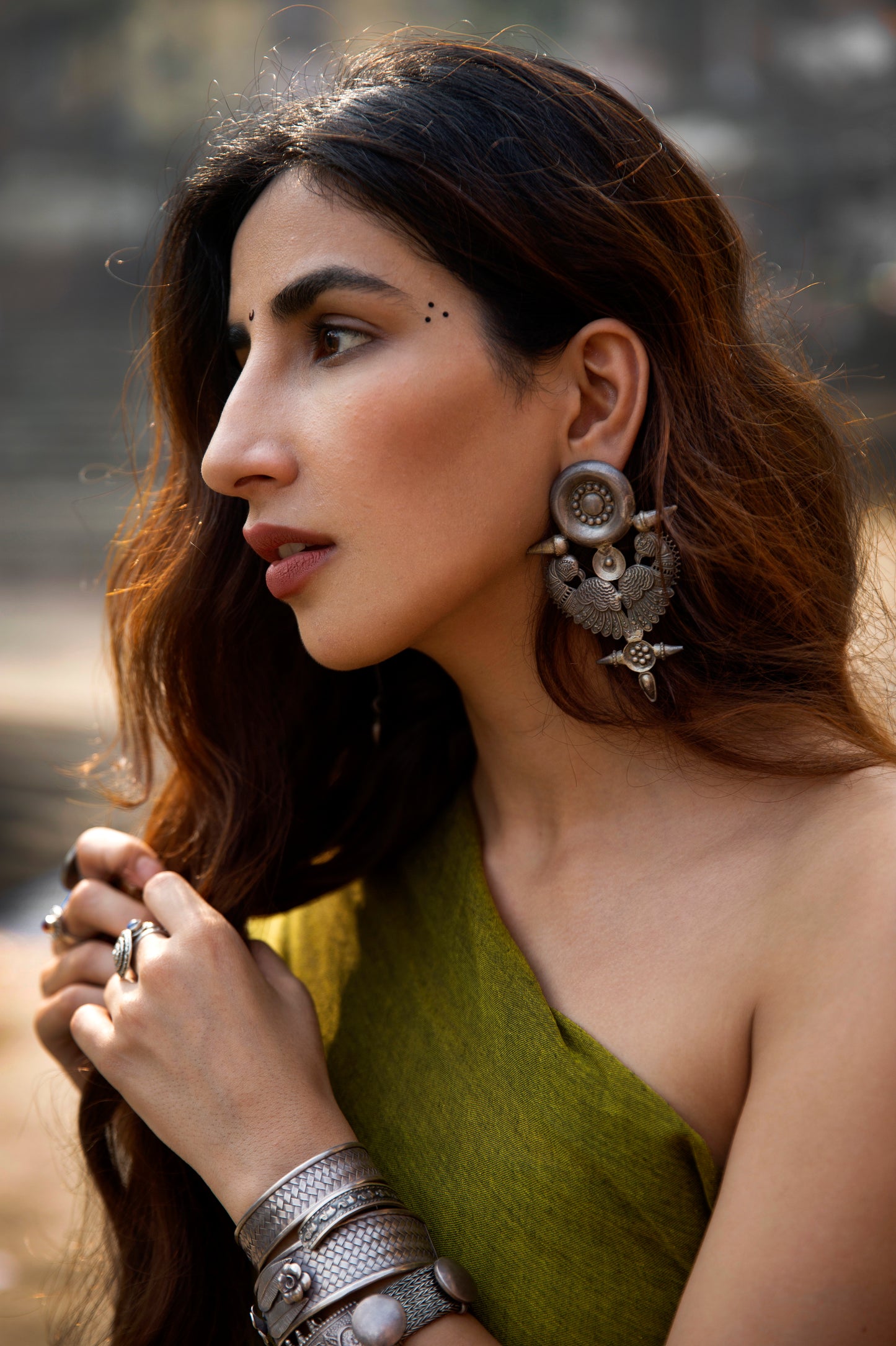 Parul Gulati in Sangeeta Boochra Silver Handmade Antique Earrings