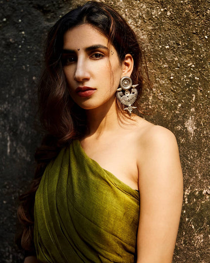 Parul Gulati in Sangeeta Boochra Silver Handmade Antique Earrings