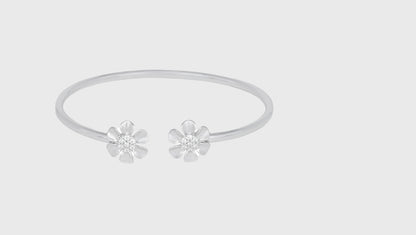 Anabia Floral Charming Adjustable Silver Bracelet