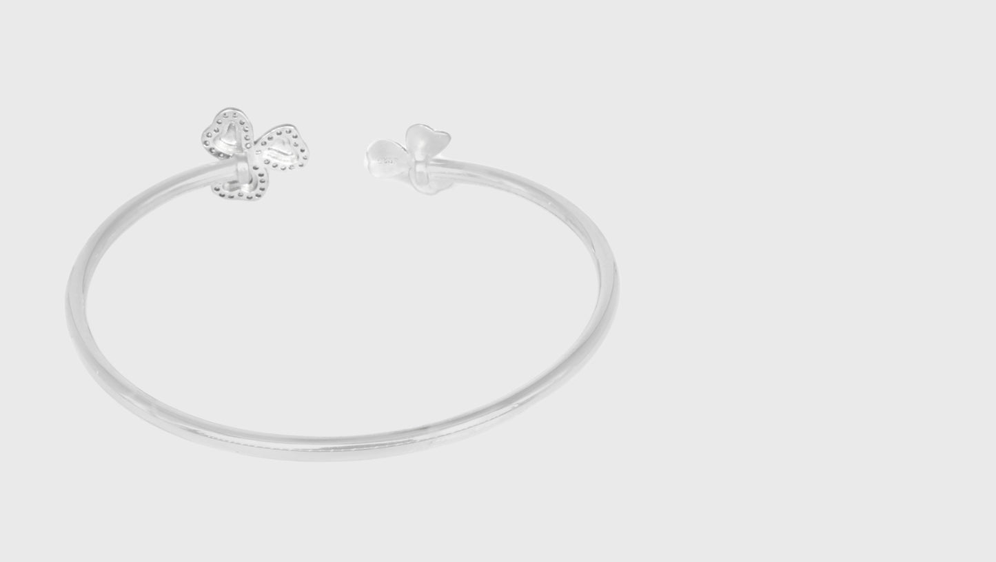 Jannat Floral Charming Adjustable Silver Bracelet