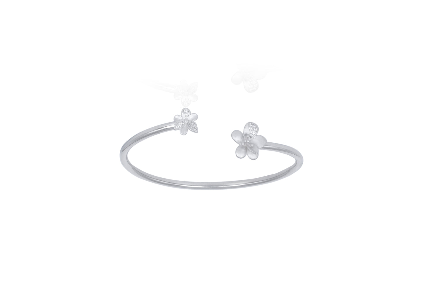 Nazmin Silver Floral Bracelet