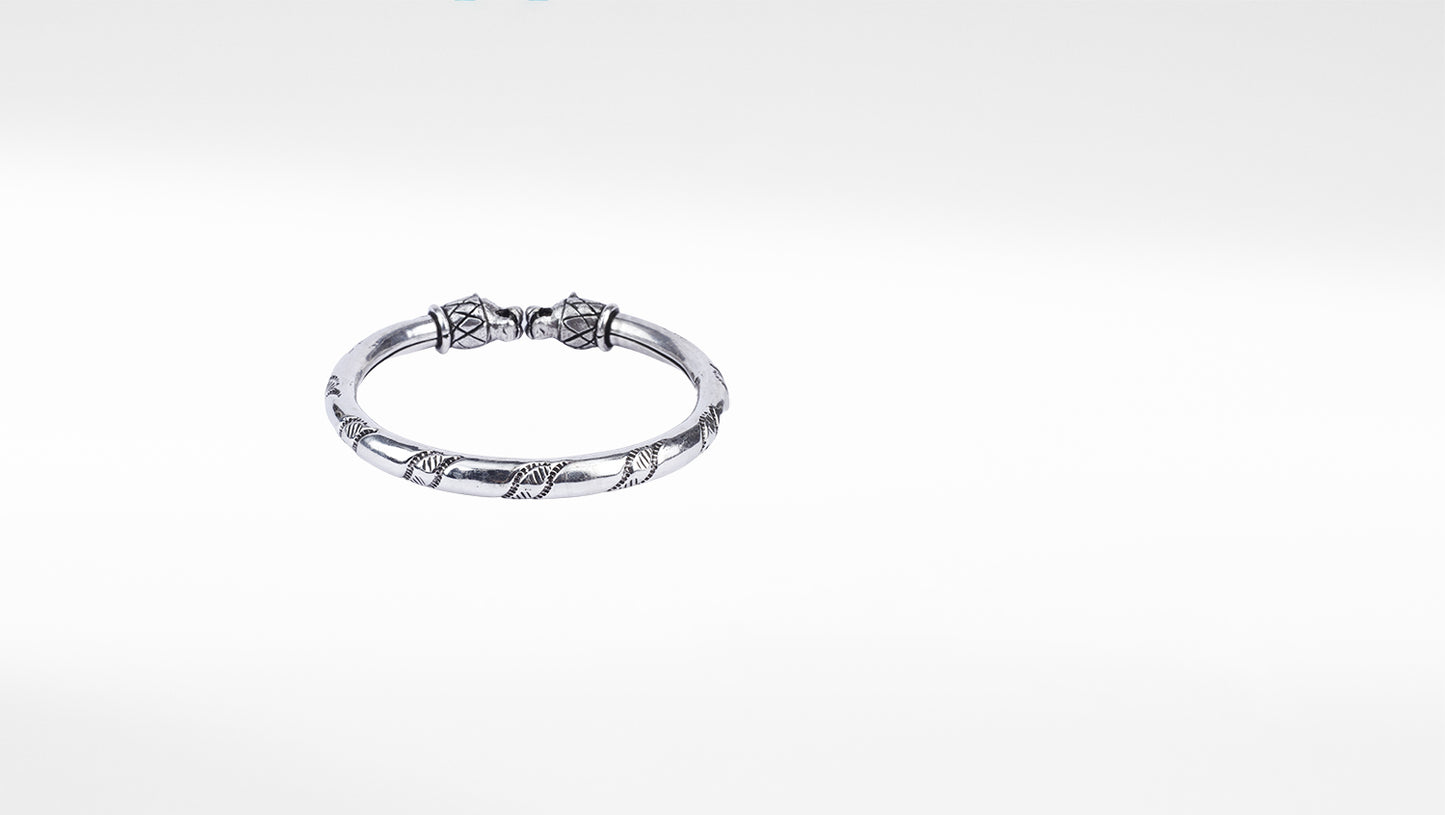 Lion faced 925 silver bangle