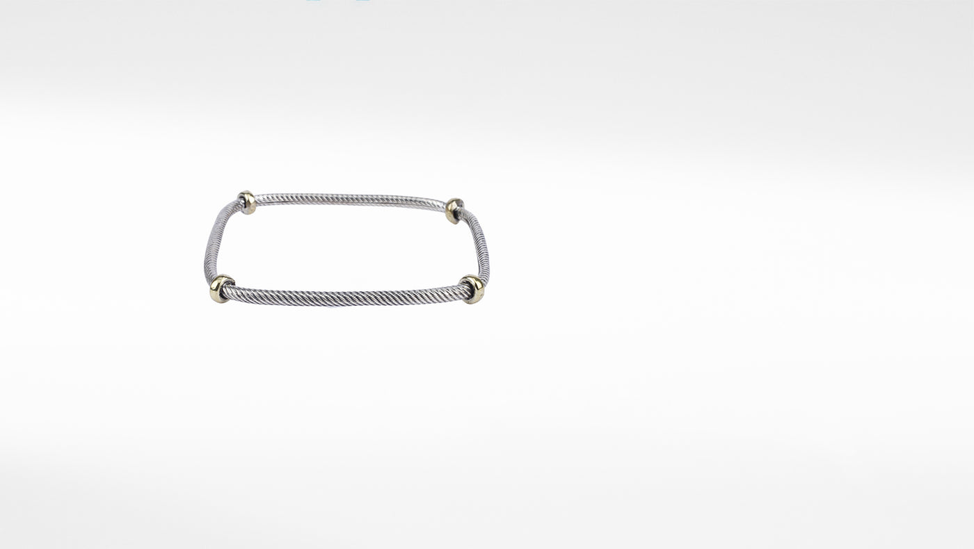 Pair Of Square Shape Silver Bangle