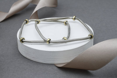 Pair Of Square Shape Silver Bangle