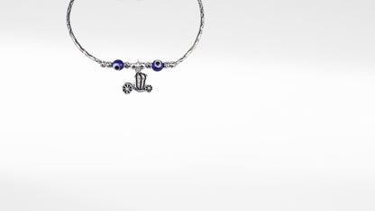 Unique pattern hanging car free size silver bangle