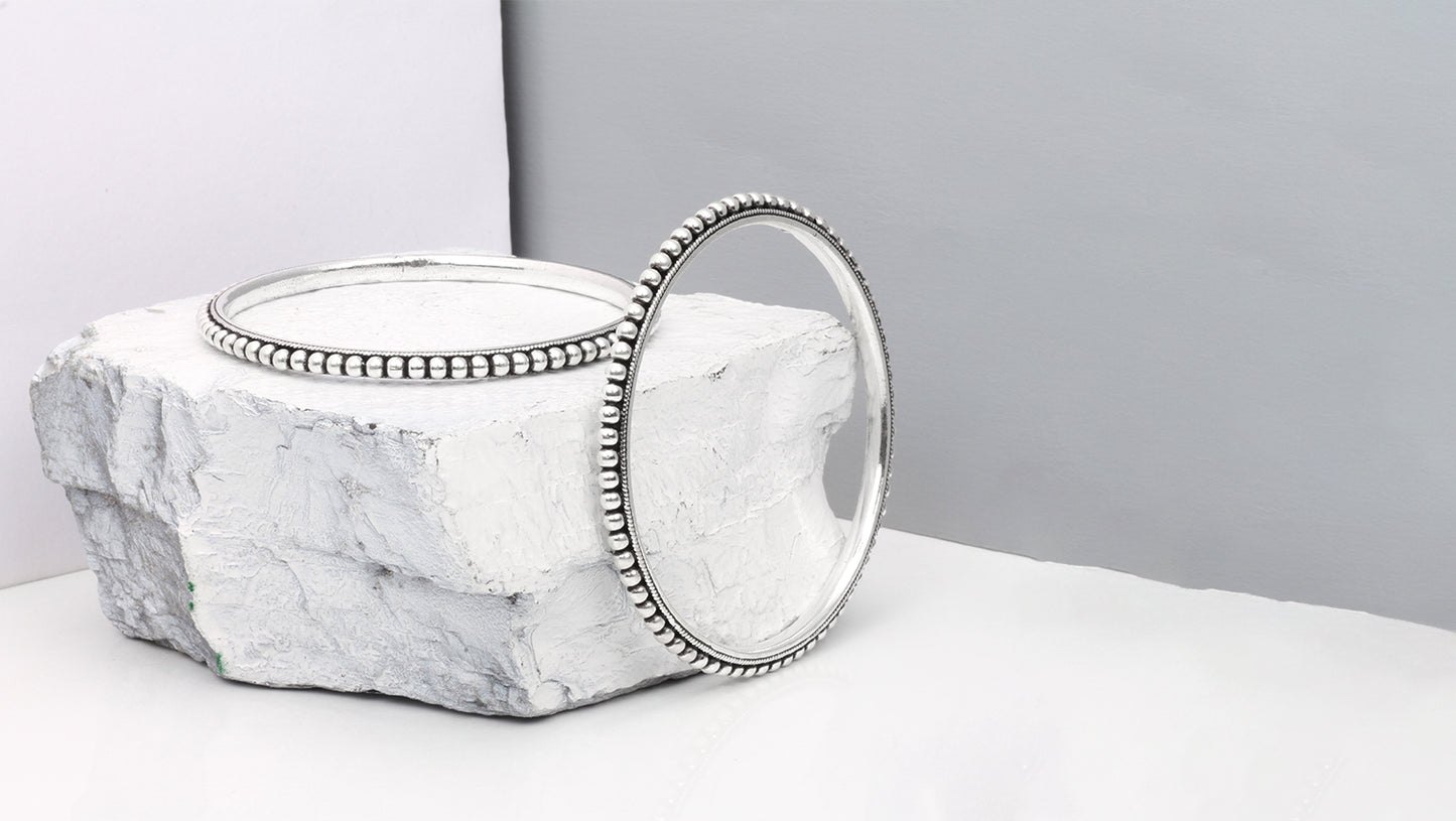 Eternal Elegance Handcrafted Silver Bangle by Sangeeta Boochra