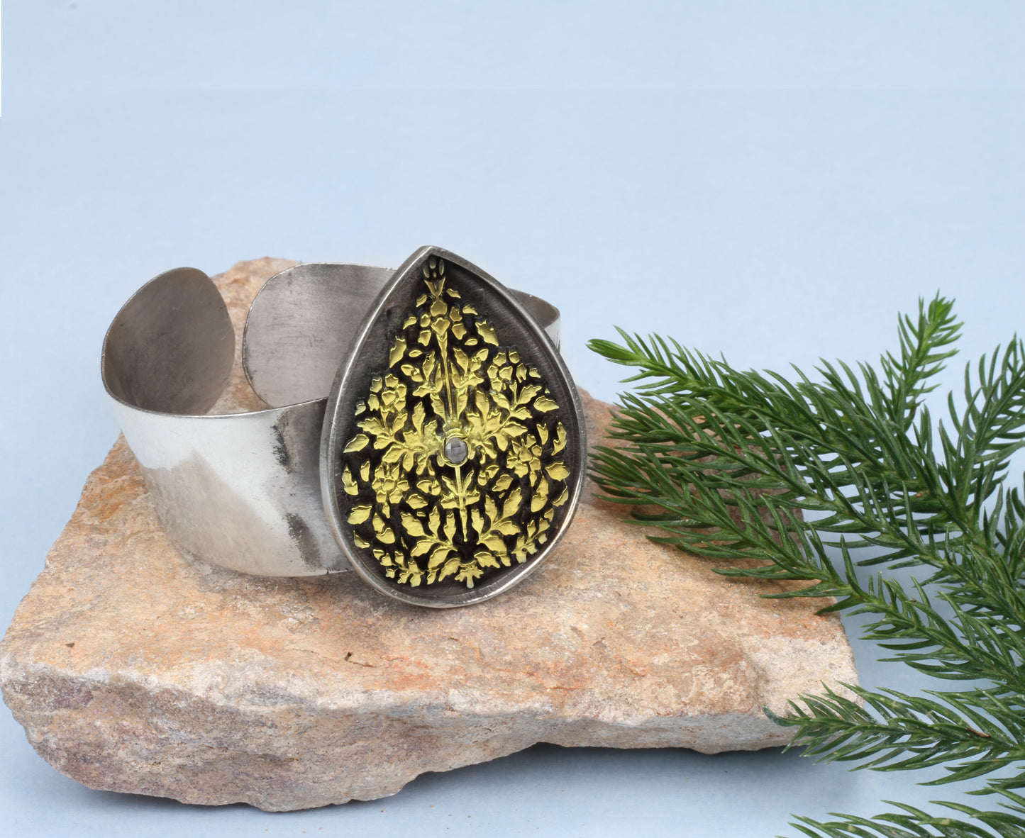 Anantaya - Silver Handcrafted Adjustable Hand Cuff