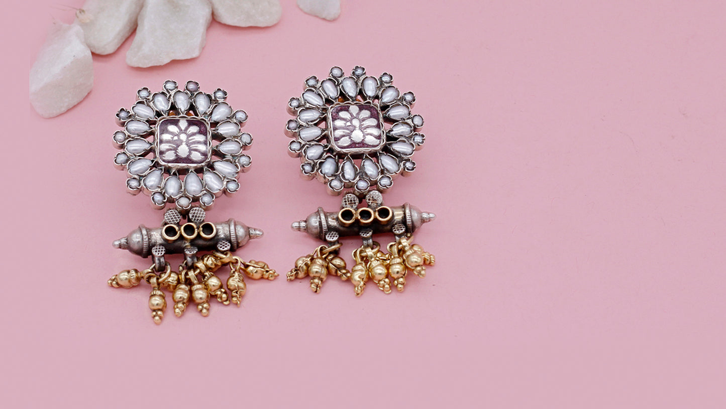 Charbagh - Leila Silver Earrings