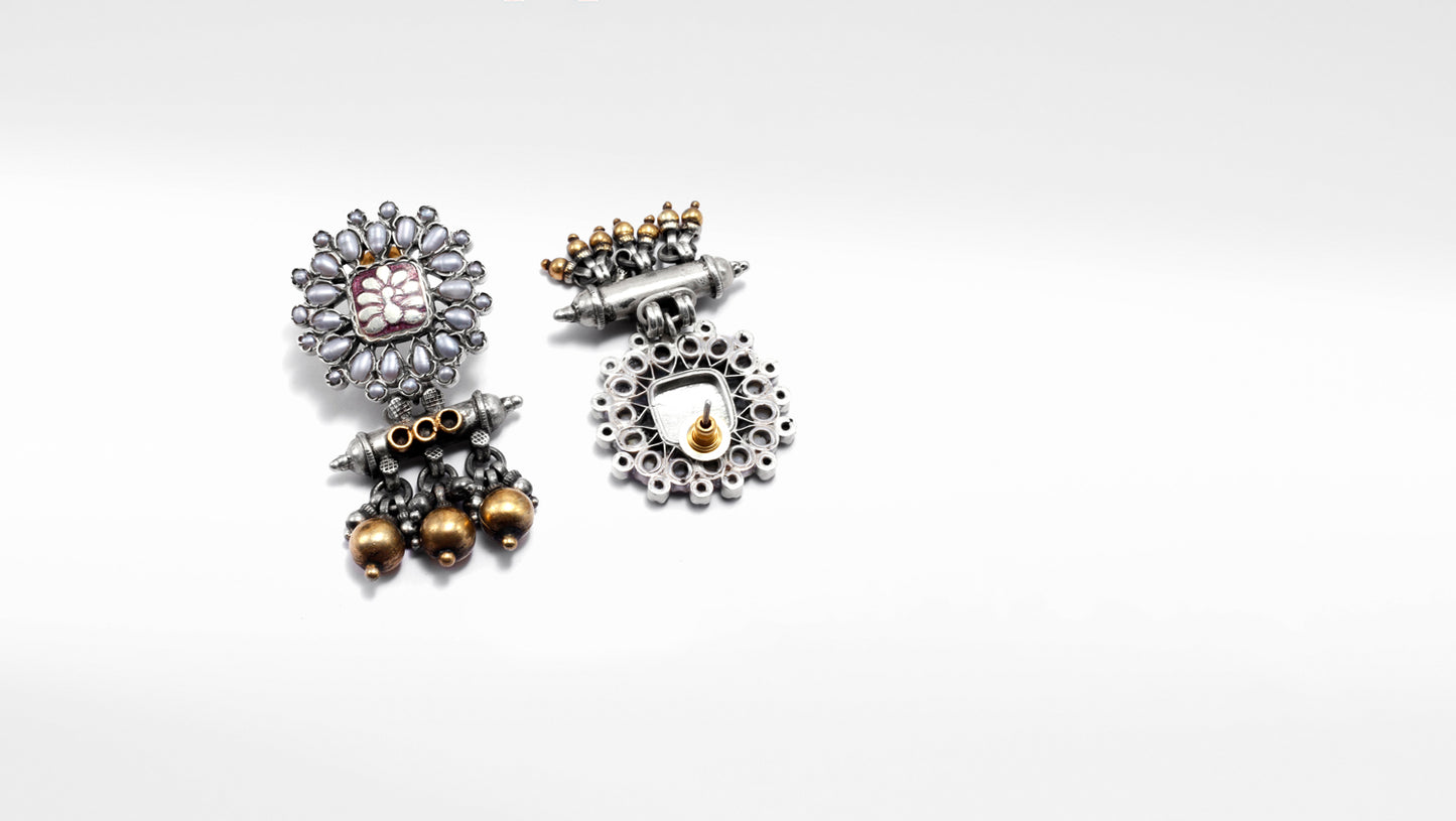 Charbagh - Leila Silver Earrings