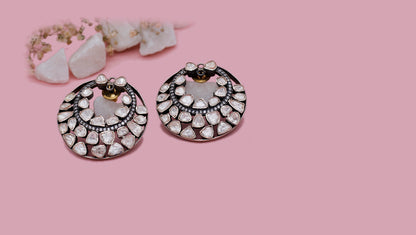 Charbagh - Silver Margat Moissanite Earring