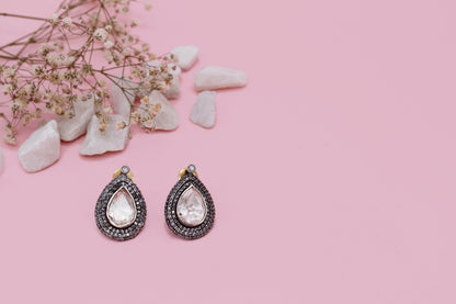 Charbagh - Silver Meesha Drop Earrings