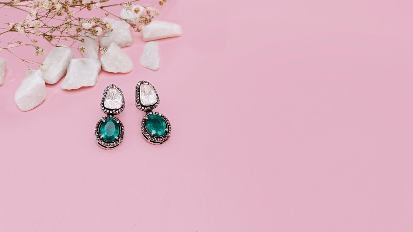Charbagh - Silver Rukhsar Earrings