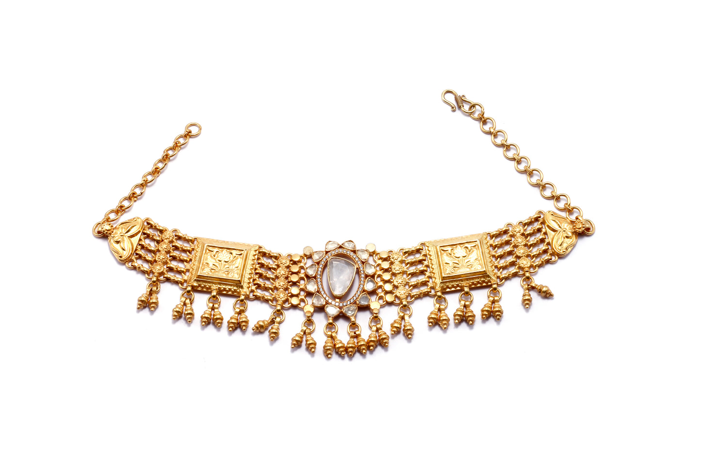 Charbagh - Silver Yegane Moissanite Choker