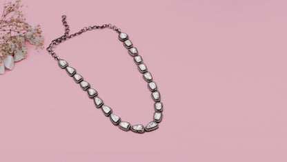 Charbagh - Silver Moissanite Cyra Necklace