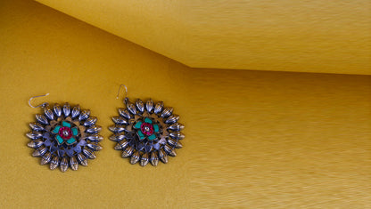 Afifa Silver Jhumka Earrings