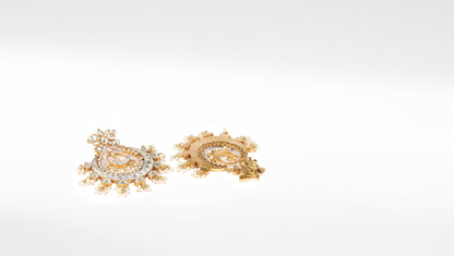 22 Carat Gold Plated Kundan Chandbali Earrings
