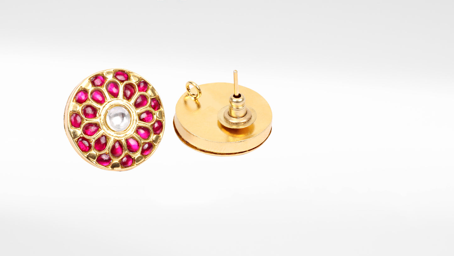 Sangeeta Boochra Gold Plated Ruby Flicker Studs