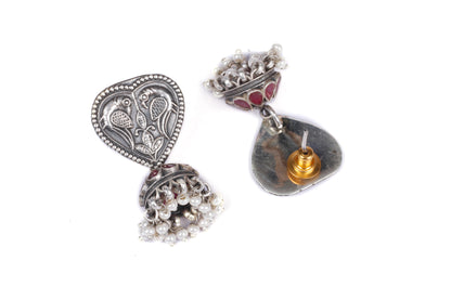 Inaya Silver Jhumka Earrings